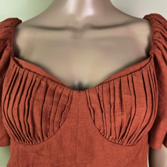 NEW JONATHAN SIMKHAI PUFF SLEEVE CROP TOP - Picture 4 of 9